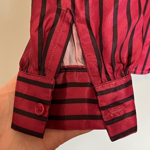 Vintage Impromptu Red and Black Striped Button-Up Shirt - Picture 5 of 6